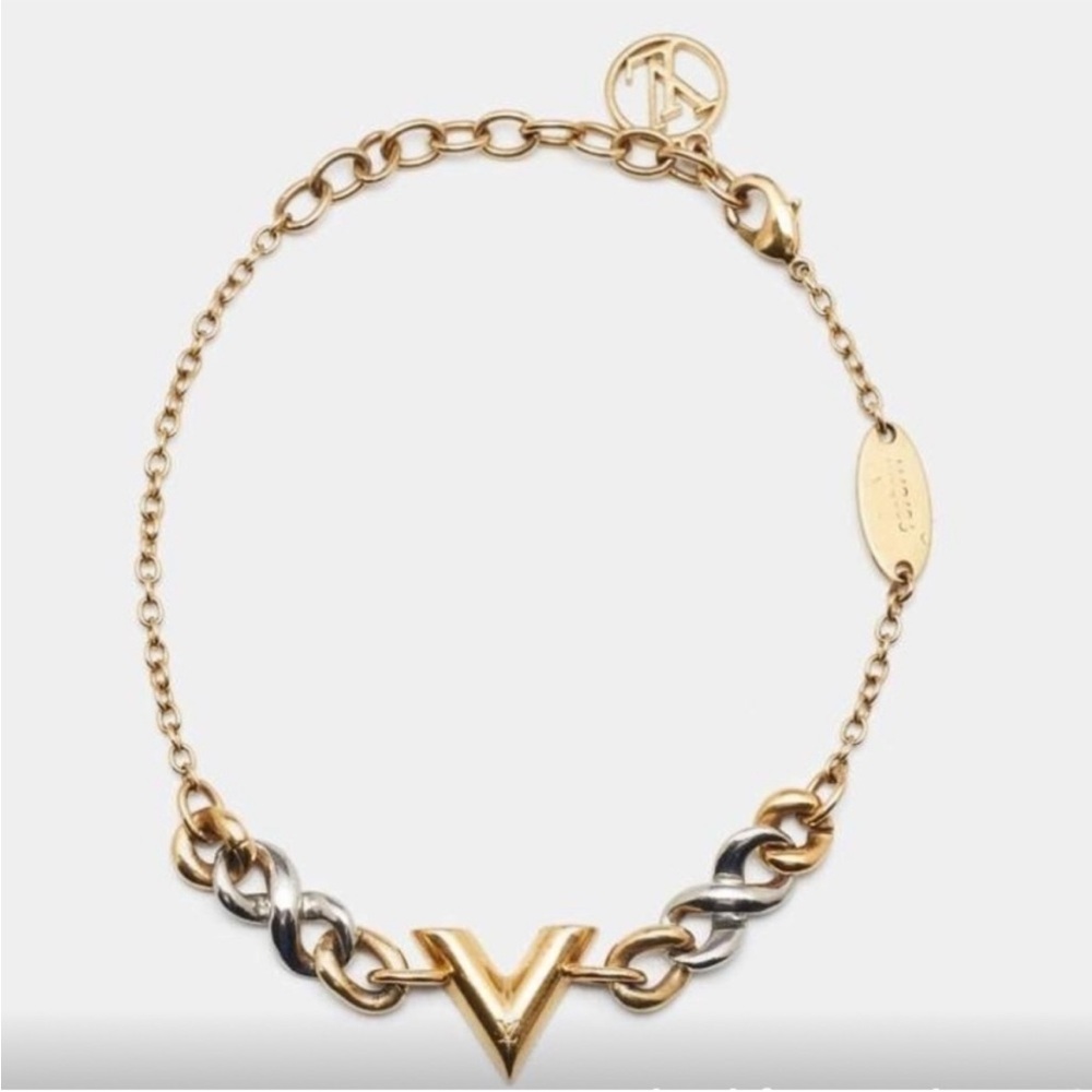Louis Vuitton Gold and Silver V Bracelet